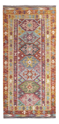 Tapis de couloir Tapis Kelim - Splash - 201 x 94 cm - multicolore