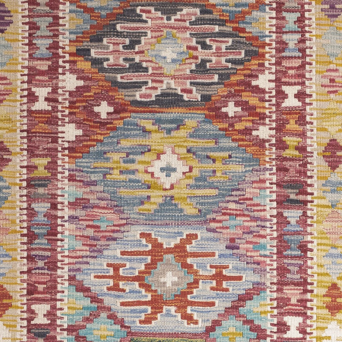 Läufer Kelim - Splash - 201 x 94 cm - mehrfarbig