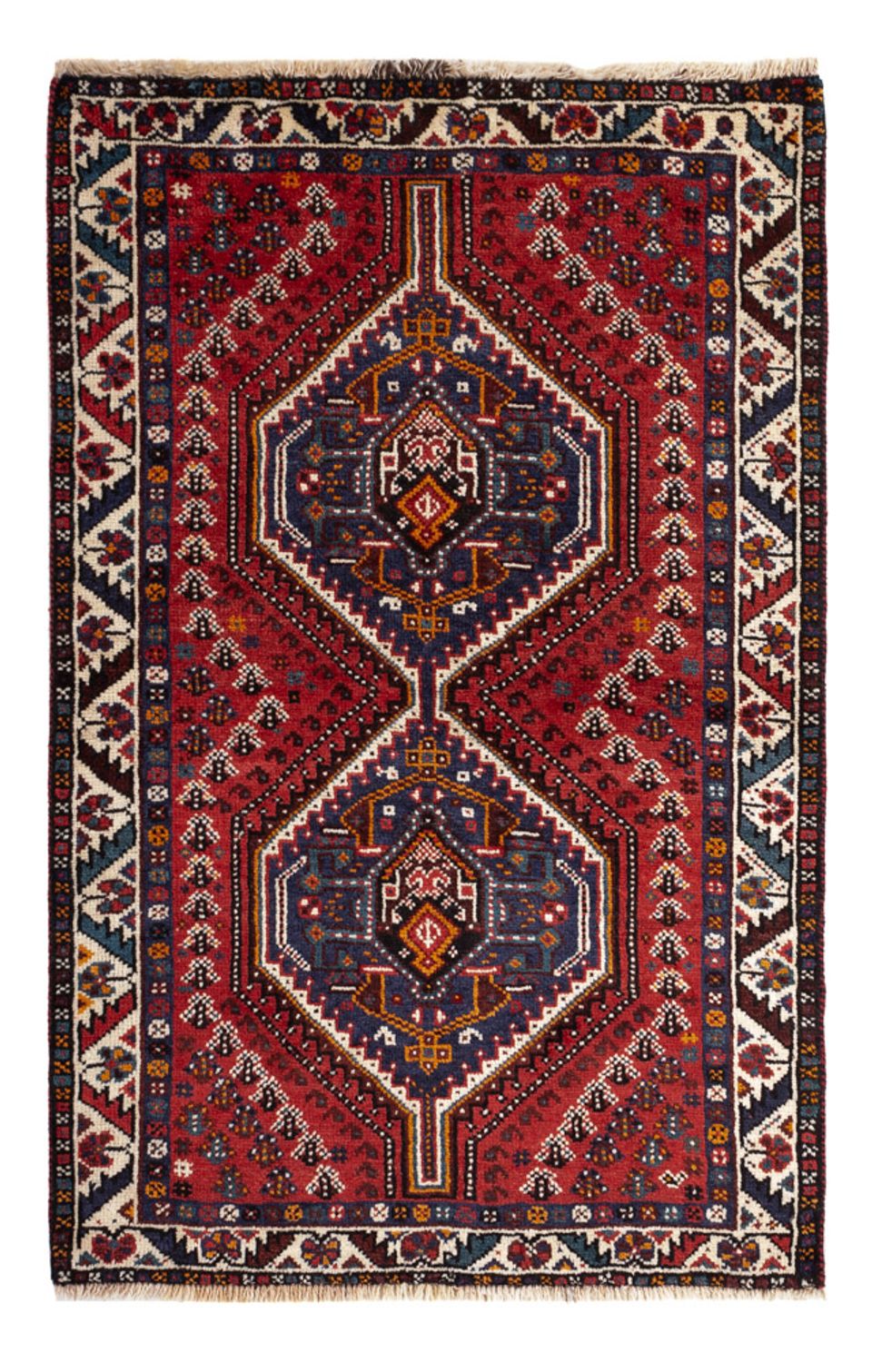 Perserteppich - Nomadic - 133 x 84 cm - dunkelrot