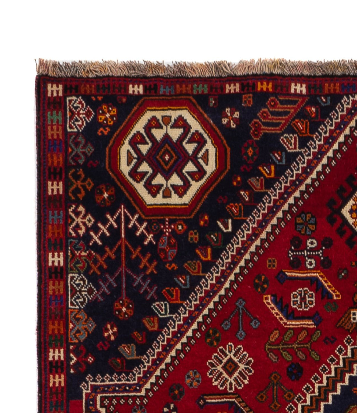 Qashqai Tapis 141x256cm - Tapis persan - rouge foncé