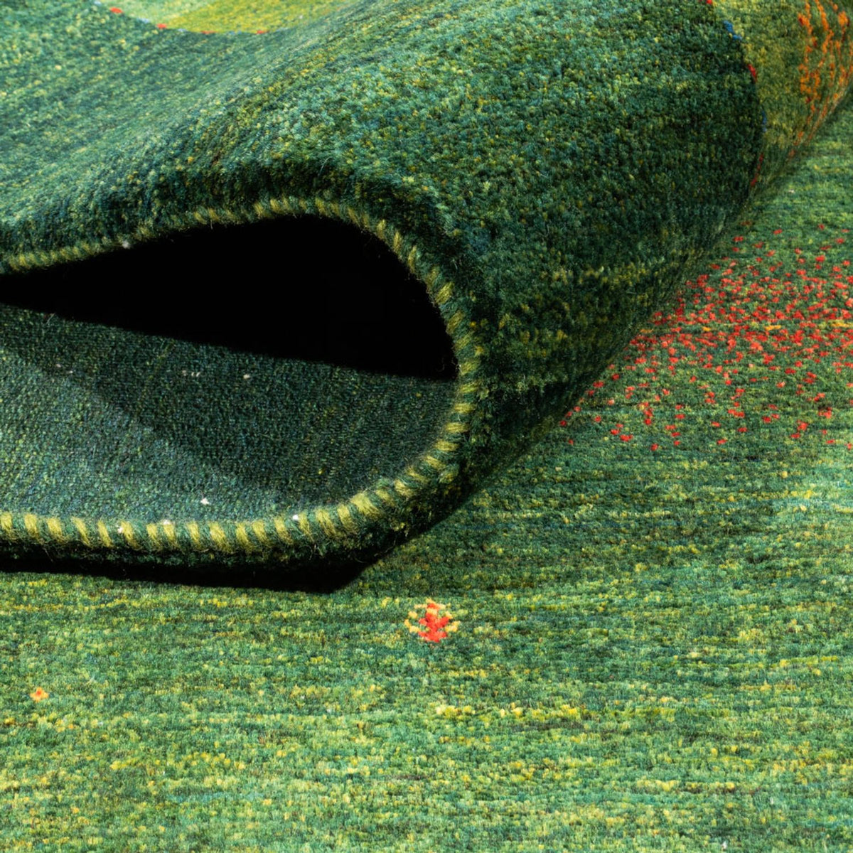 Gabbeh Teppich - Loribaft Perser - 245 x 175 cm - grün