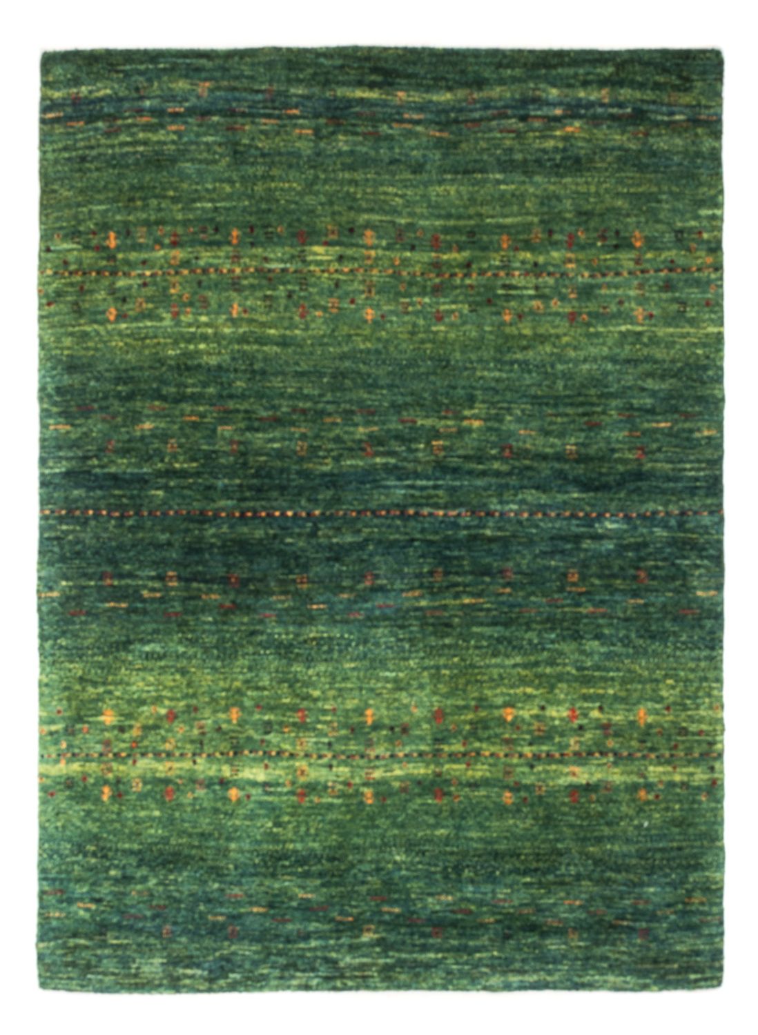 Gabbeh Teppich - Loribaft Perser - 139 x 99 cm - grün
