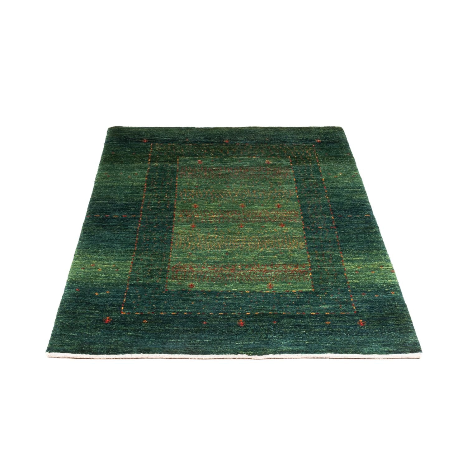 Gabbeh Teppich - Loribaft Perser - 132 x 85 cm - grün