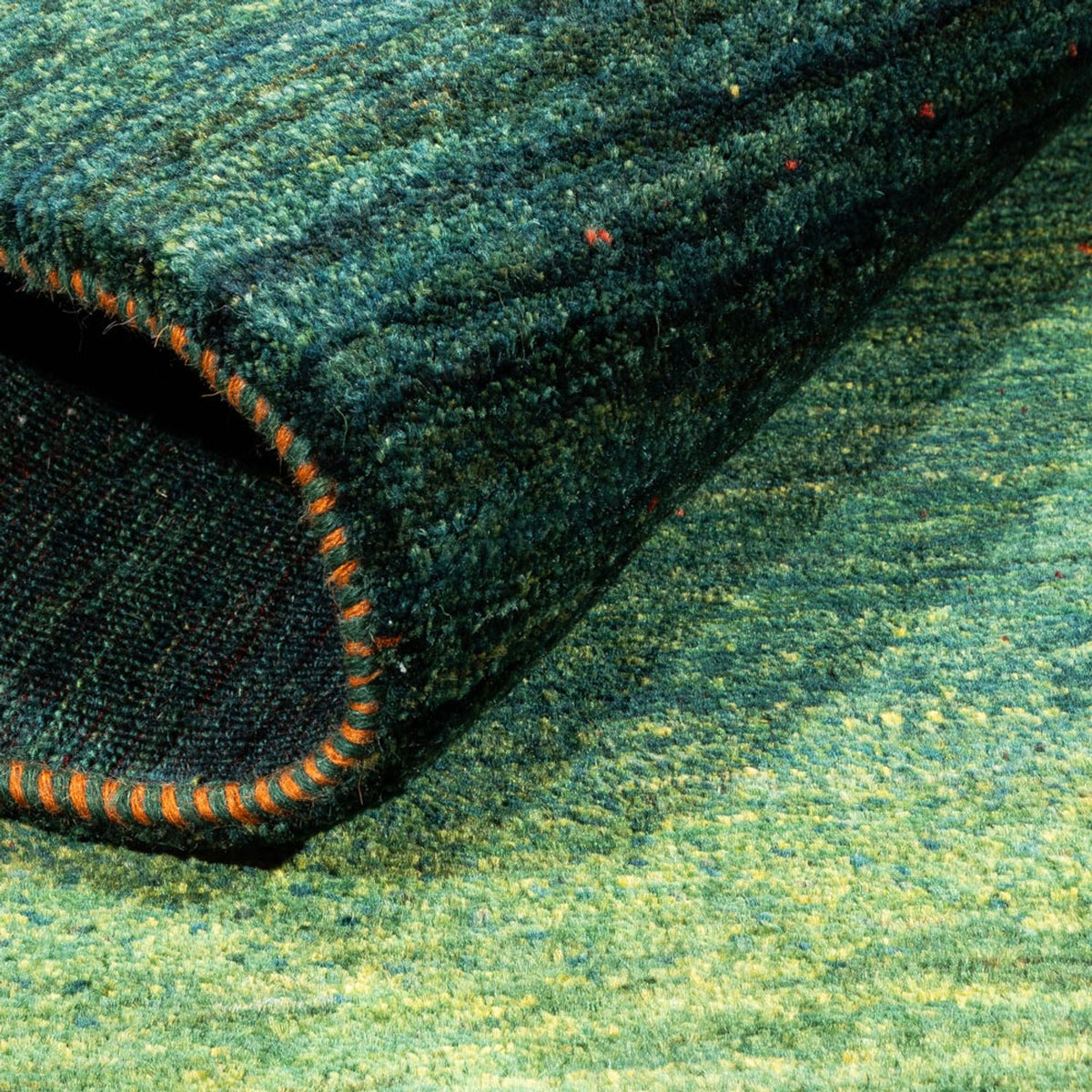 Gabbeh Teppich - Loribaft Perser - 136 x 87 cm - grün