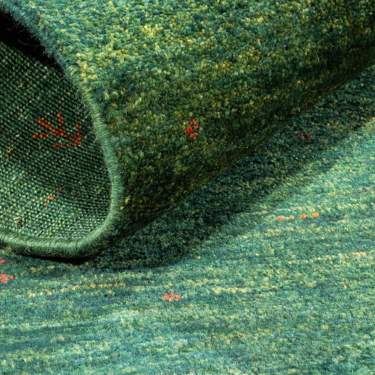 Gabbeh Teppich - Loribaft Perser - 120 x 76 cm - grün