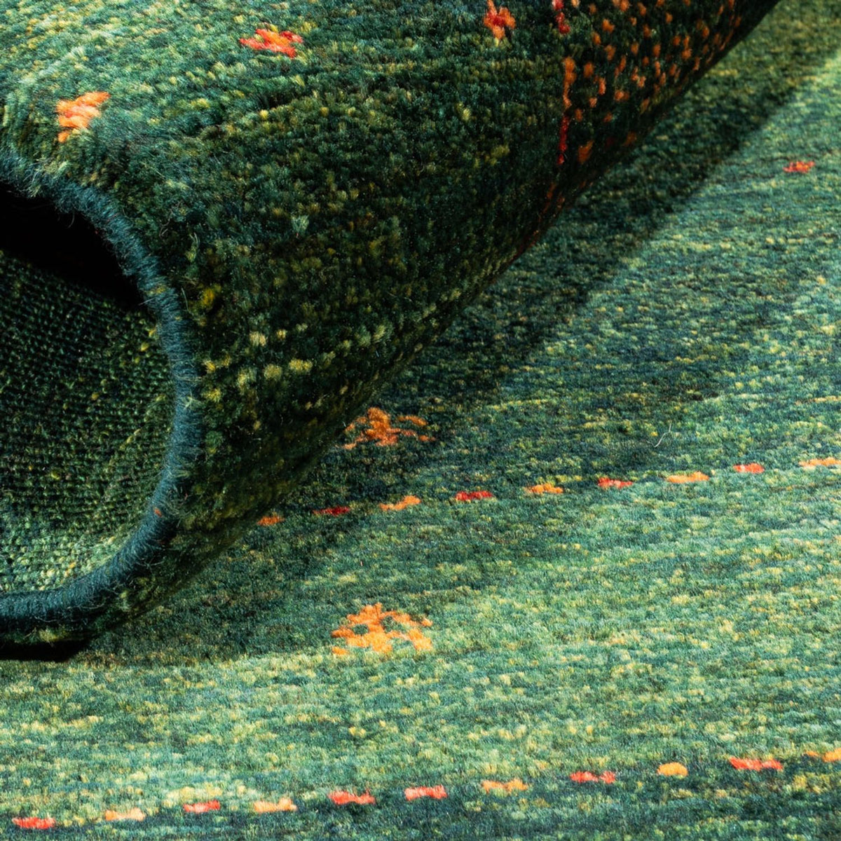 Gabbeh Teppich - Loribaft Perser - 121 x 85 cm - grün