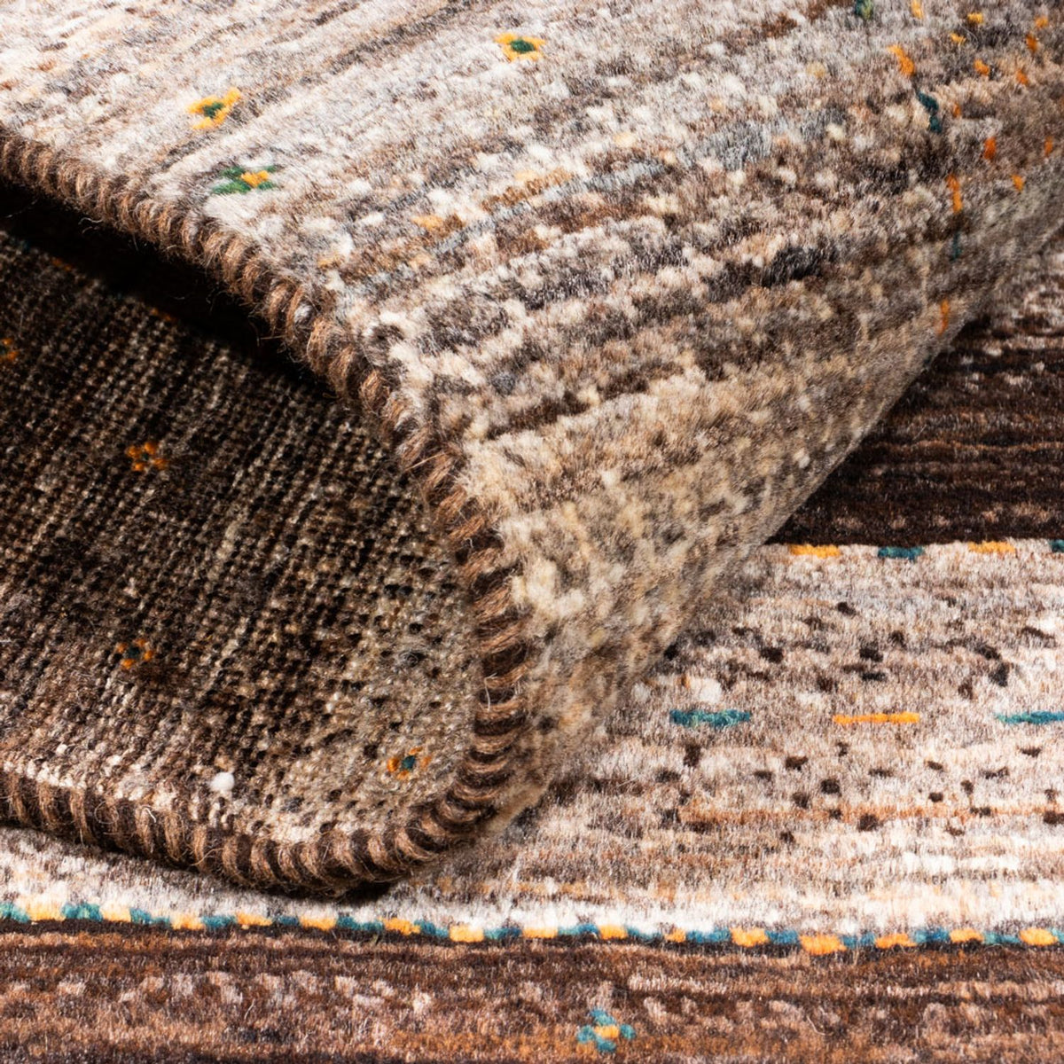 Gabbeh Teppich - Loribaft Perser - 122 x 84 cm - grau