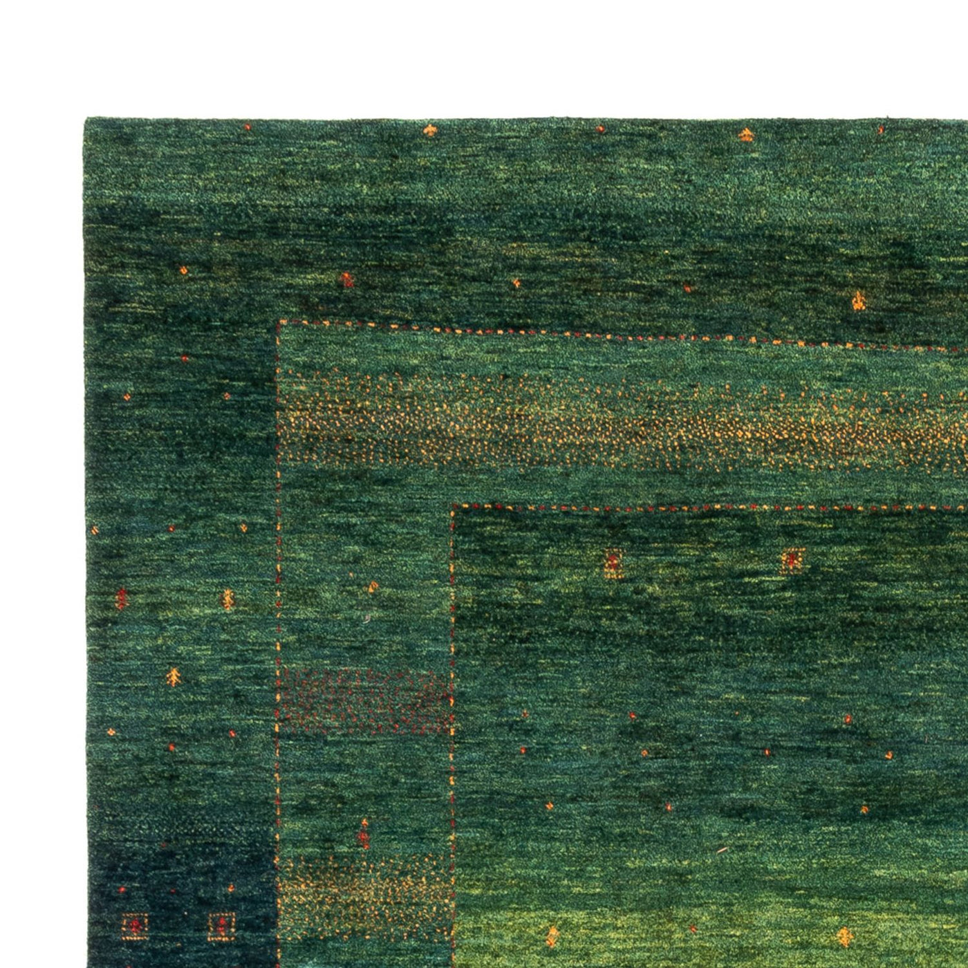 Gabbeh Teppich - Loribaft Perser - 314 x 233 cm - grün
