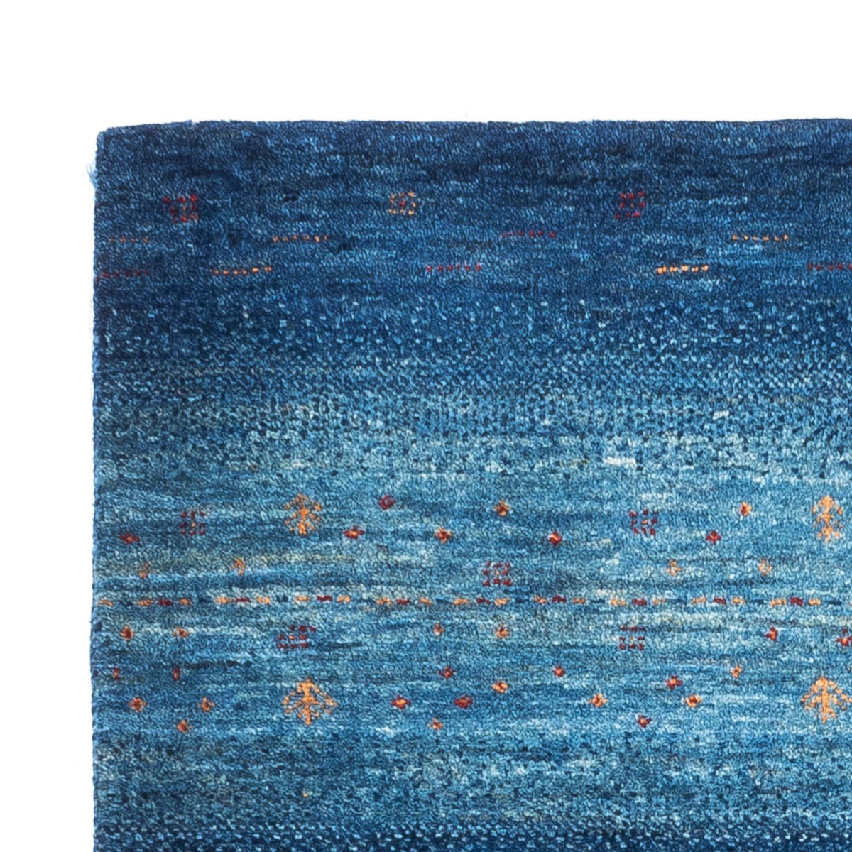 Gabbeh Teppich - Loribaft Perser - 116 x 92 cm - blau