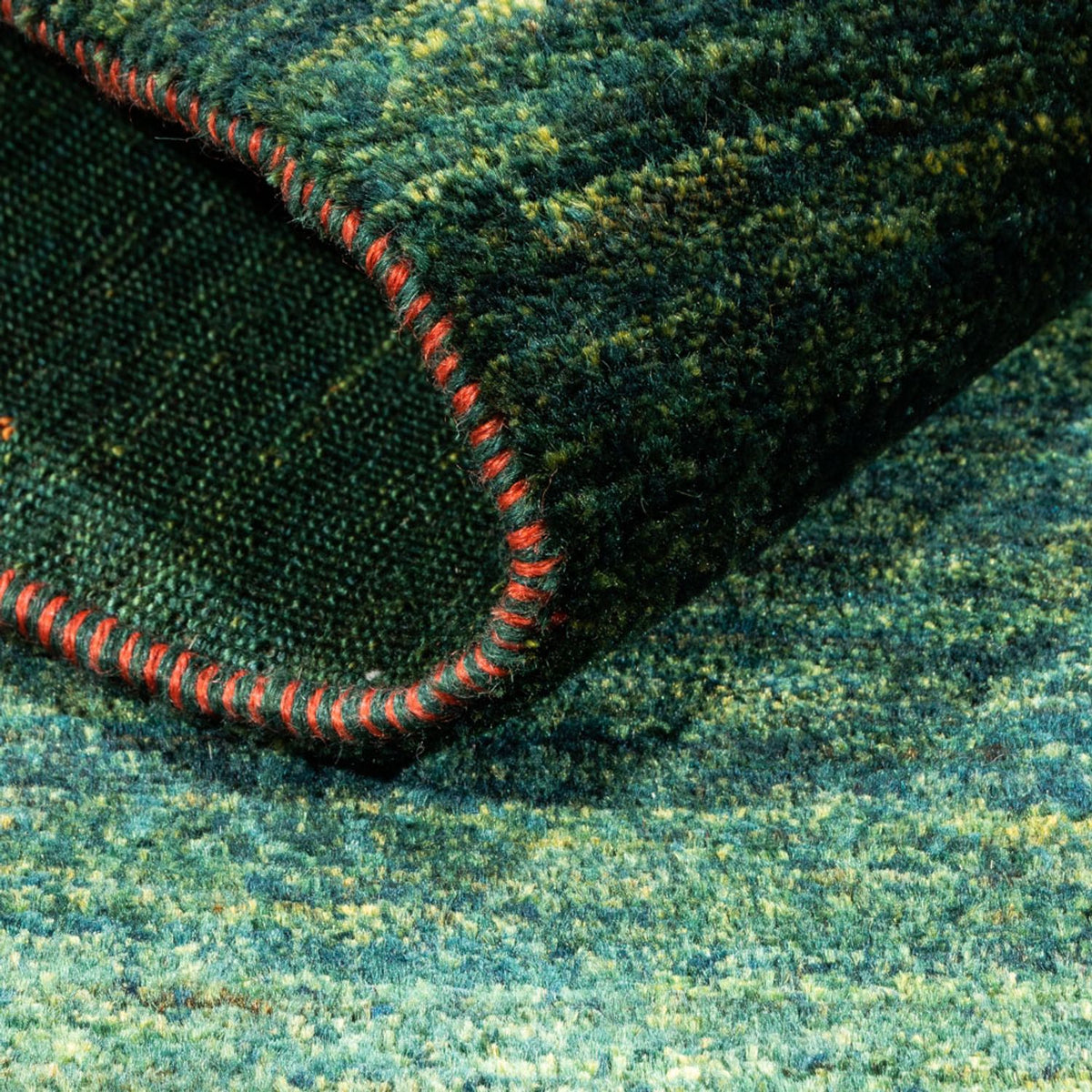 Gabbeh Teppich - Loribaft Perser - 162 x 132 cm - grün