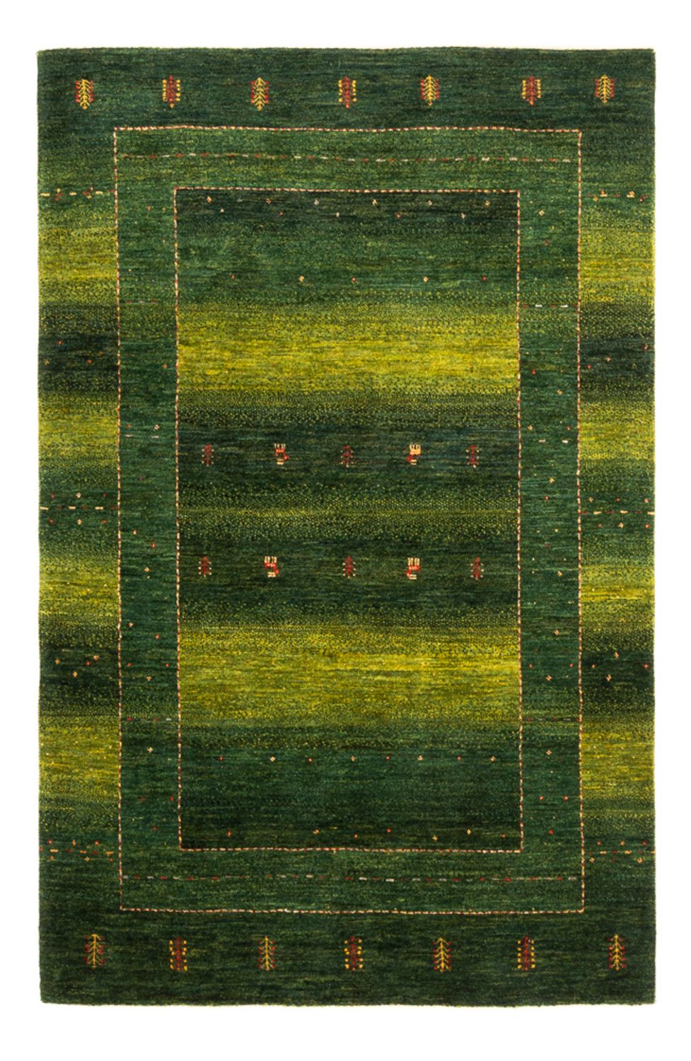 Gabbeh Teppich - Loribaft Perser - 176 x 120 cm - grün