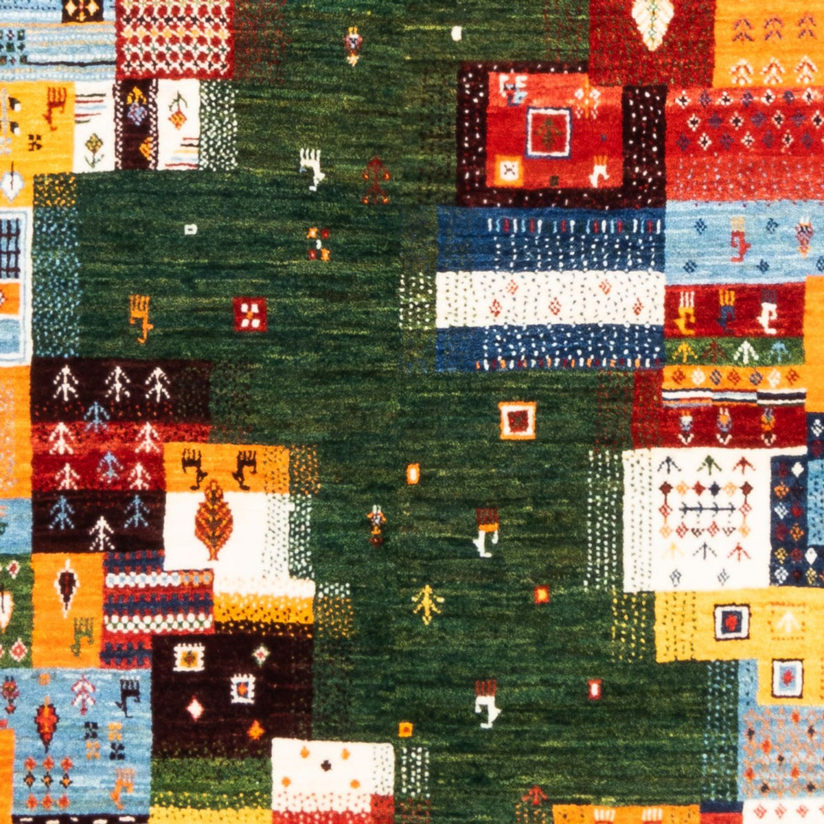 Gabbeh Teppich - Loribaft Perser - 244 x 176 cm - grün