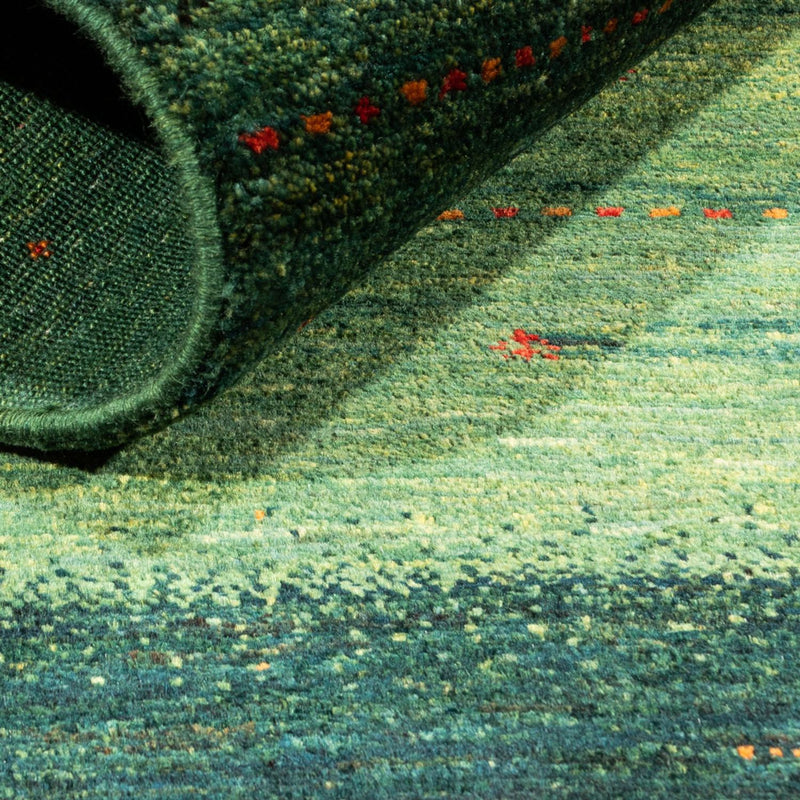 Gabbeh Teppich - Loribaft Perser - 132 x 90 cm - grün