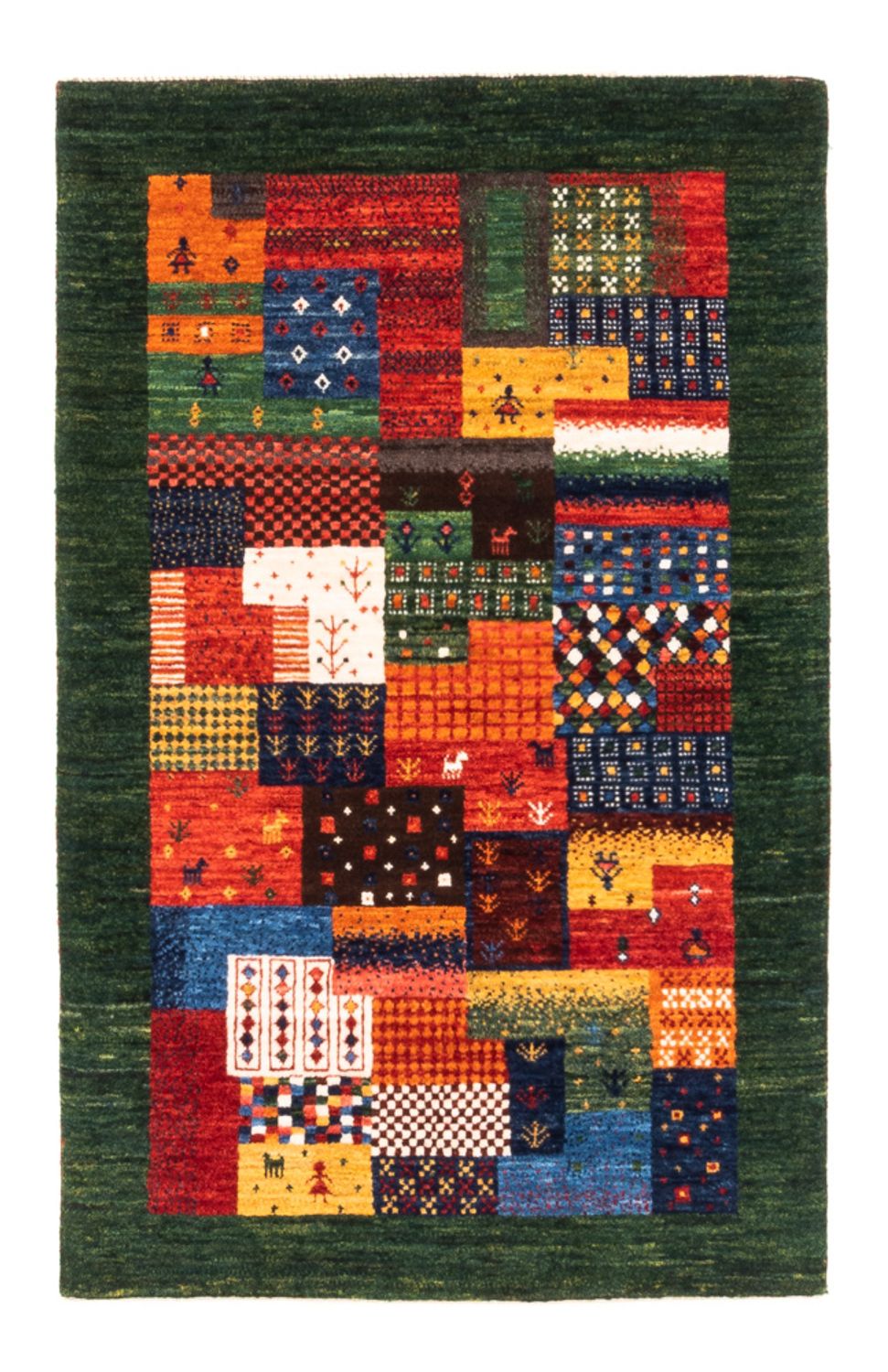 Gabbeh Teppich - Loribaft Perser - Royal - 127 x 83 cm - grün