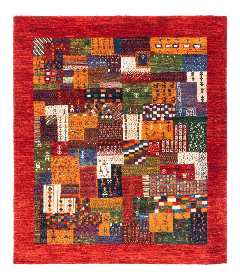 Gabbeh Teppich - Loribaft Perser - Royal quadratisch  - 123 x 110 cm - mehrfarbig