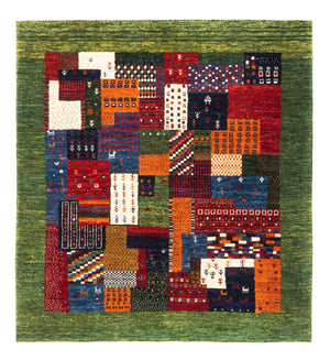 Gabbeh Teppich - Loribaft Perser - Royal quadratisch  - 129 x 120 cm - mehrfarbig