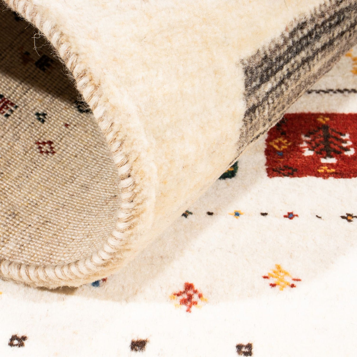 Gabbeh Teppich - Loribaft Perser - Royal - 122 x 78 cm - creme