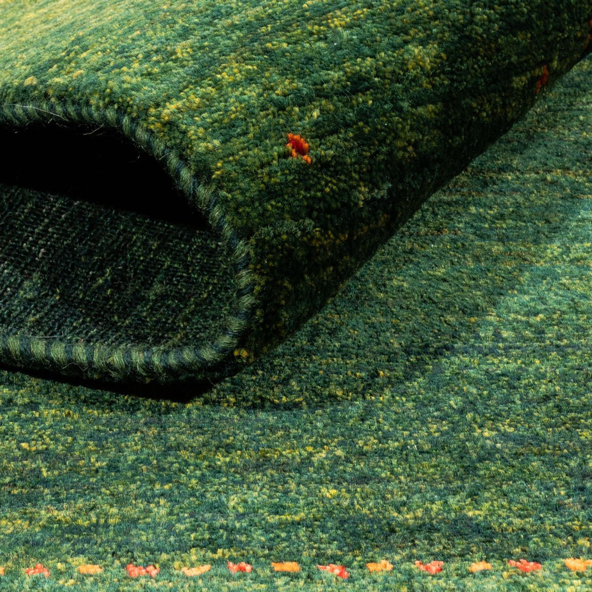 Gabbeh Teppich - Loribaft Perser - 200 x 160 cm - grün