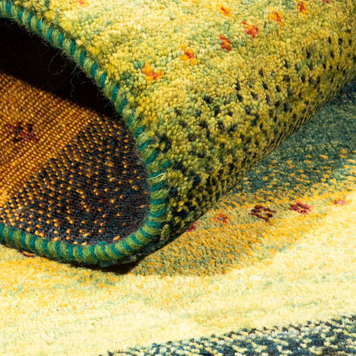 Gabbeh Teppich - Loribaft Perser - Royal - 133 x 82 cm - grün