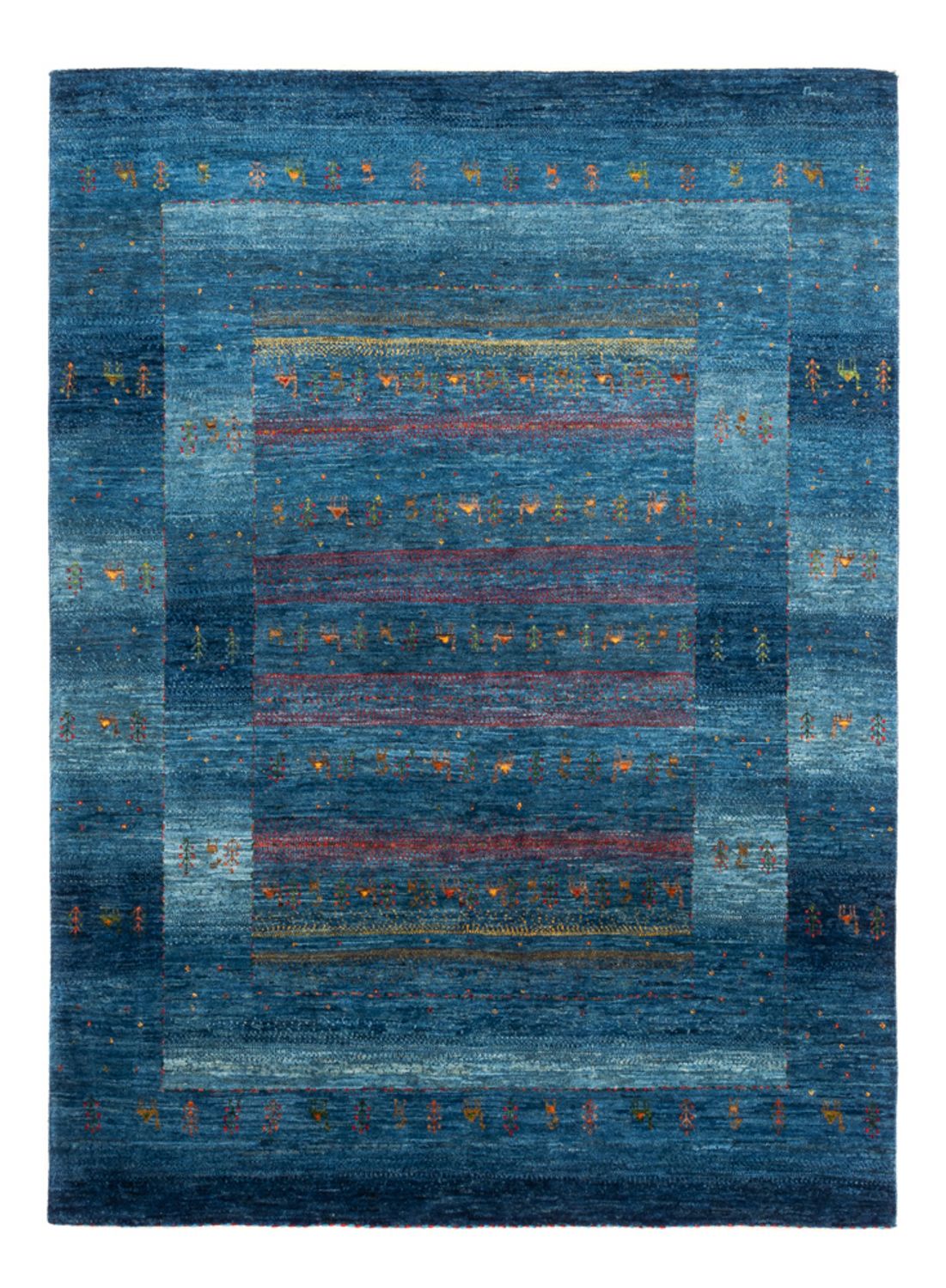 Gabbeh Teppich - Loribaft Perser - 200 x 147 cm - blau