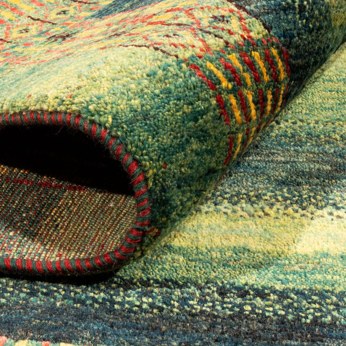 Gabbeh Teppich - Loribaft Perser - Royal - 208 x 163 cm - grün