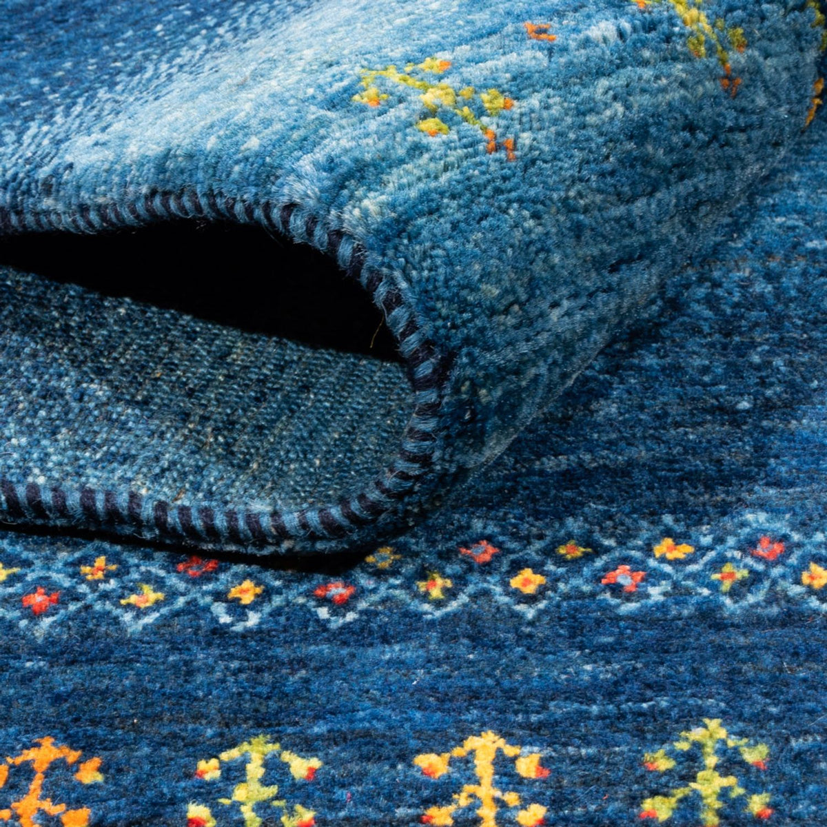 Gabbeh Teppich - Loribaft Perser - 207 x 157 cm - blau