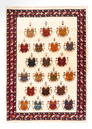 Gabbeh Teppich - Perser - 140 x 105 cm - creme