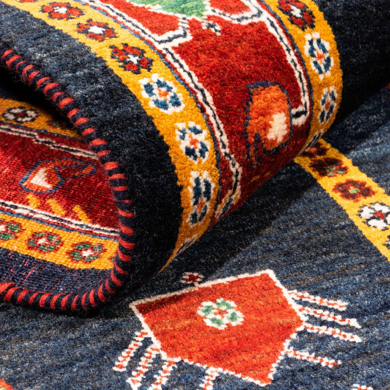 Gabbeh Teppich - Perser - 235 x 150 cm - dunkelblau