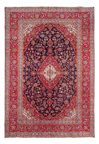 Tapis persan - Keshan - 353 x 246 cm - bleu foncé