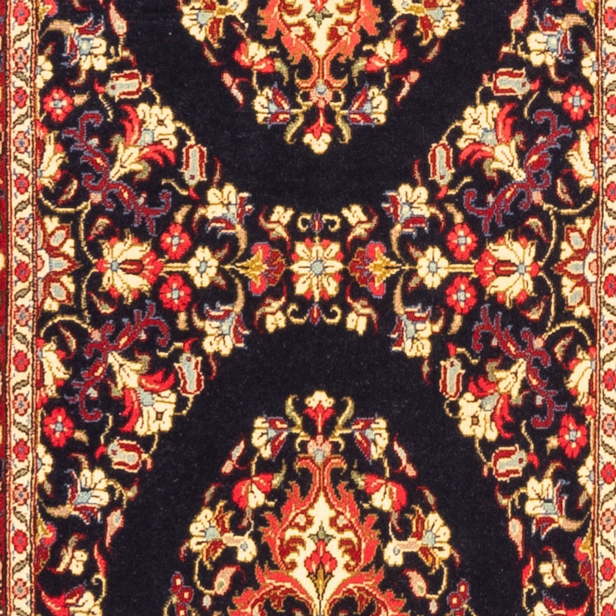 Läufer Perser - Ghom - 217 x 63 cm - dunkelblau