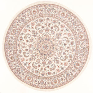 Perserteppich - Täbriz - Royal rund  - 202 x 196 cm - creme