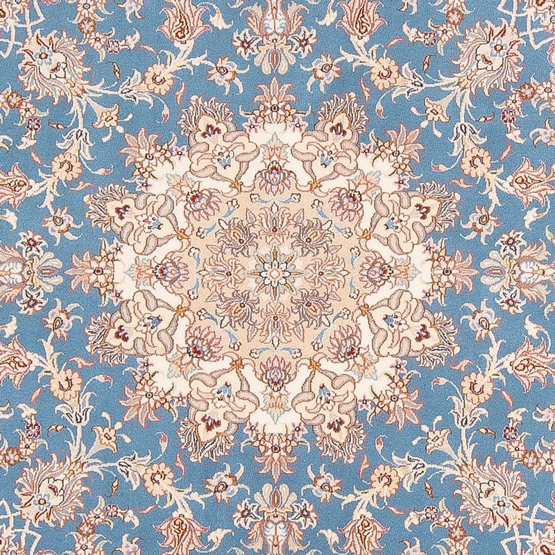 Perserteppich - Täbriz - Royal rund  - 200 x 200 cm - hellblau