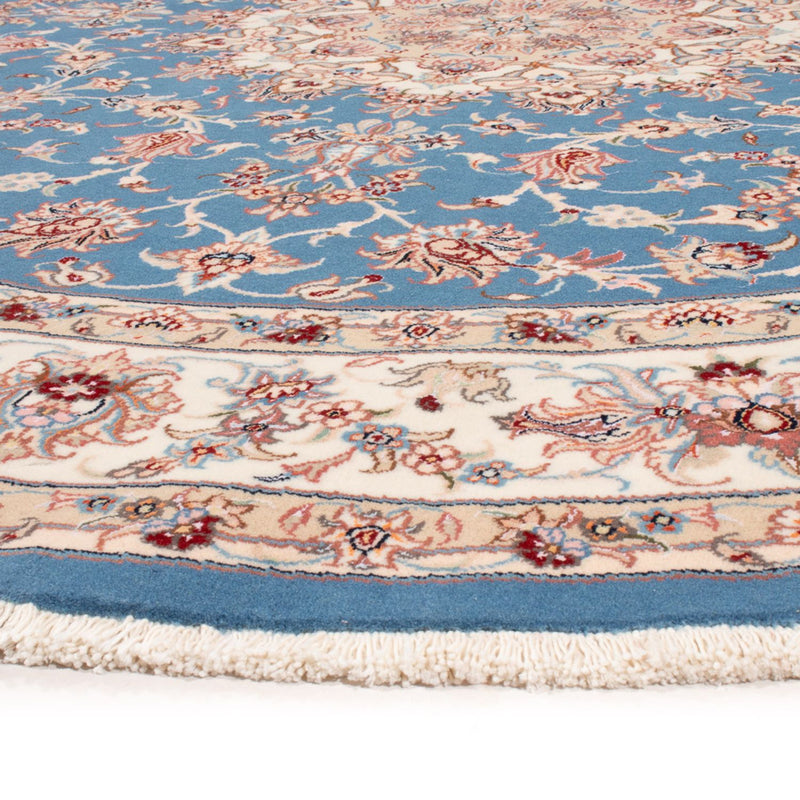 Perserteppich - Täbriz - Royal rund  - 200 x 200 cm - hellblau