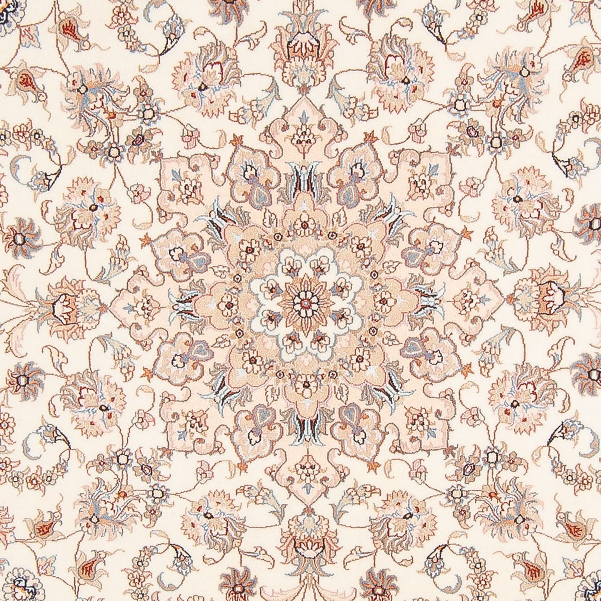 Perserteppich - Täbriz - Royal rund  - 200 x 200 cm - creme