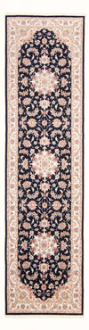 Tabriz - 50 Raj Tappeto 81x295cm - Tappeto persiano - blu scuro - Passatoia / Blu scuro / 81 x 295 cm Passatoia