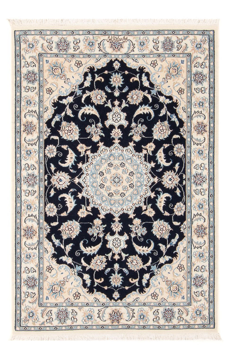 Perserteppich - Nain - Premium - 122 x 81 cm - dunkelblau