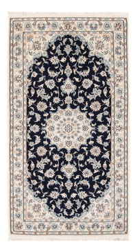 Tapis persan - Nain - Premium - 140 x 70 cm - bleu foncé