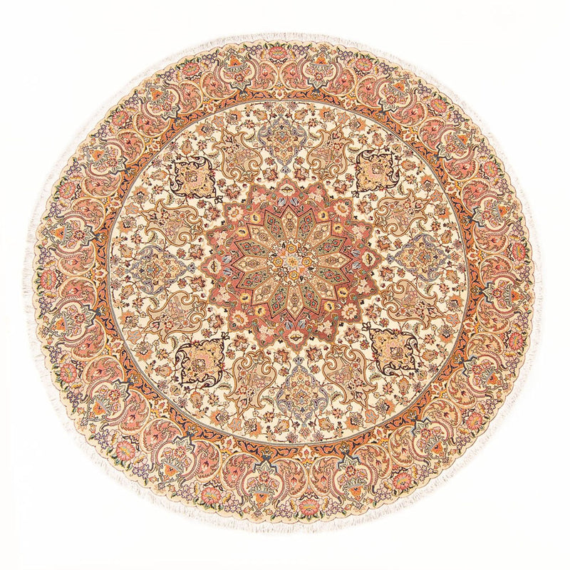 Perserteppich - Täbriz - Royal rund  - 200 x 200 cm - creme