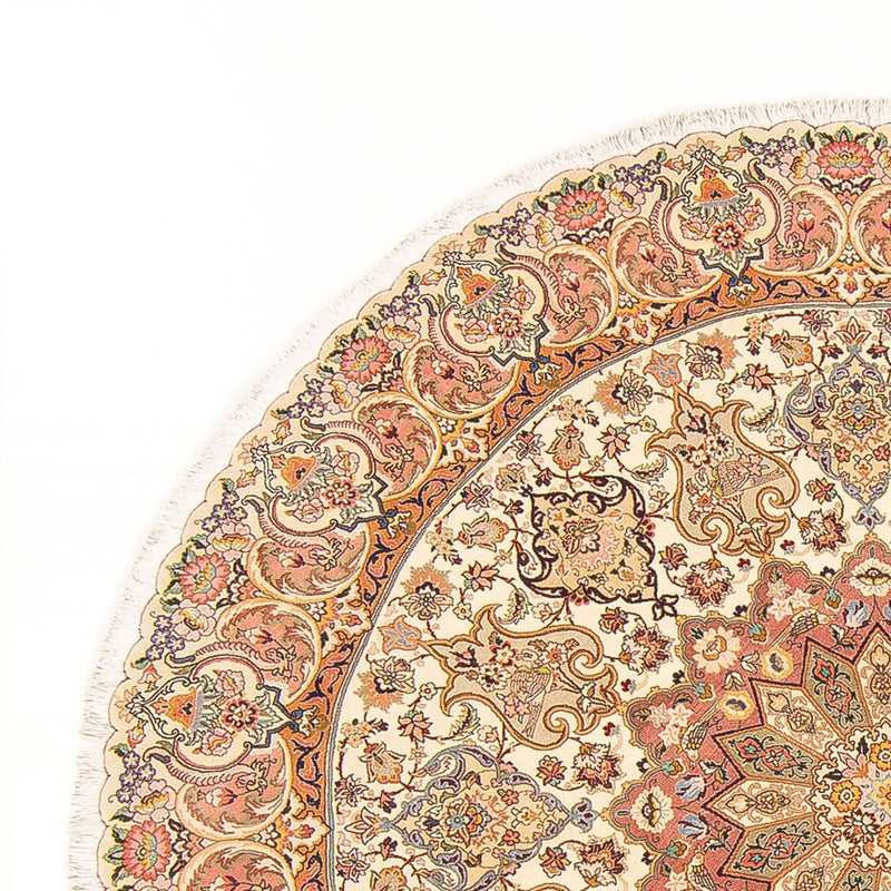 Perserteppich - Täbriz - Royal rund  - 200 x 200 cm - creme