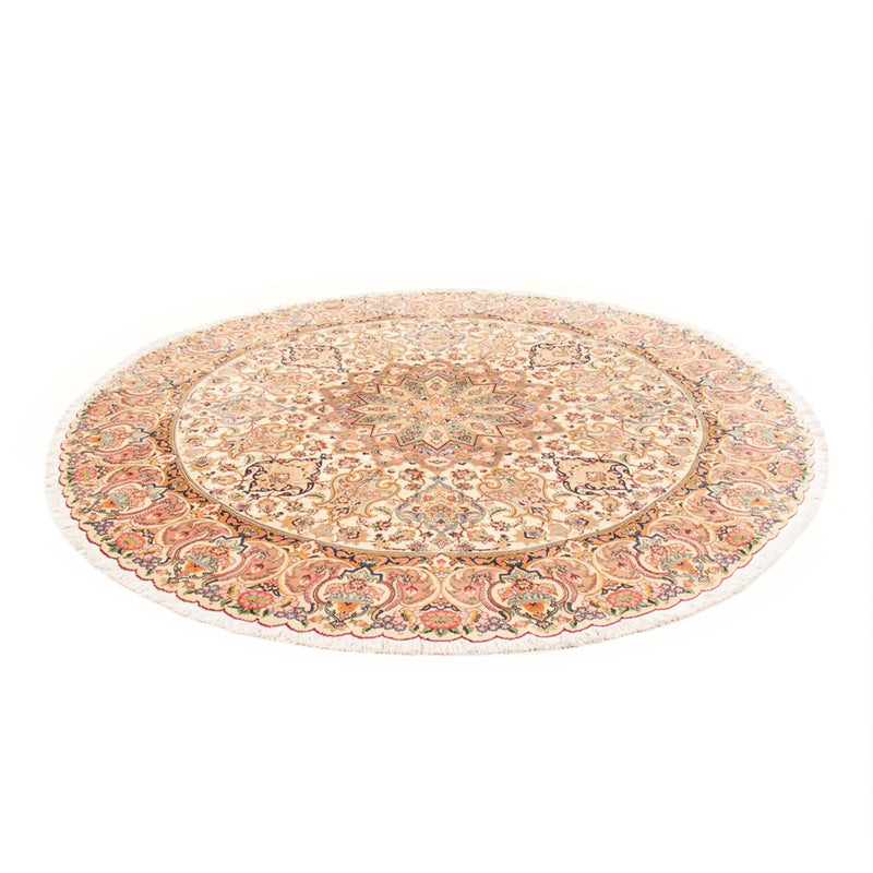 Perserteppich - Täbriz - Royal rund  - 200 x 200 cm - creme
