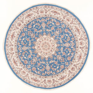 Perserteppich - Täbriz - Royal rund  - 200 x 200 cm - blau