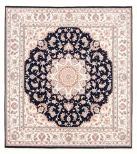 Tapis persan - Tabriz - Royal - 220 x 198 cm - bleu foncé