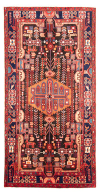 Tapis persan - Nomadic - 280 x 150 cm - bleu foncé