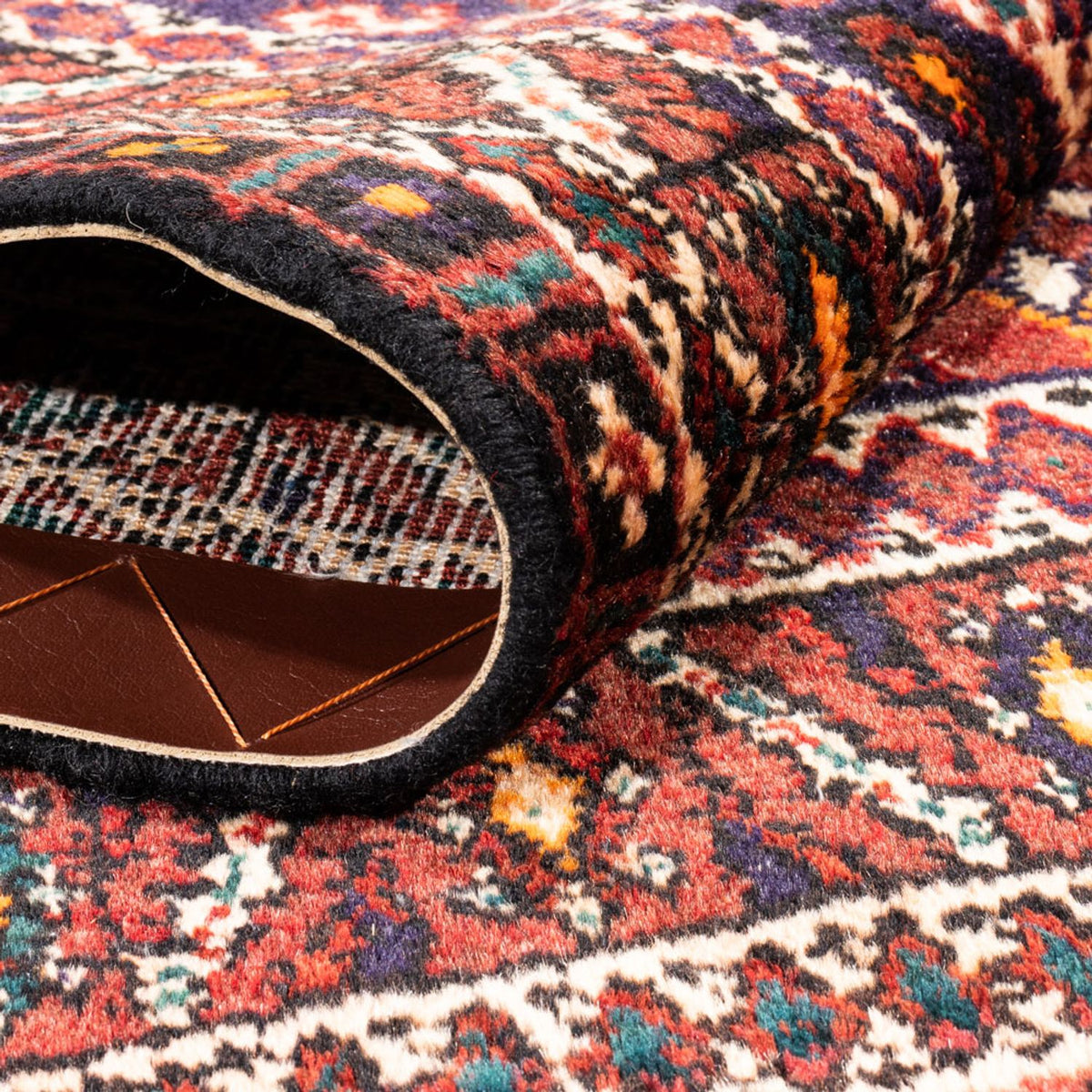 Perserteppich - Nomadic - 127 x 98 cm - bordeauxrot