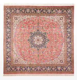 Seidenteppich - Ghom Seide - Premium quadratisch  - 247 x 247 cm - hellrot