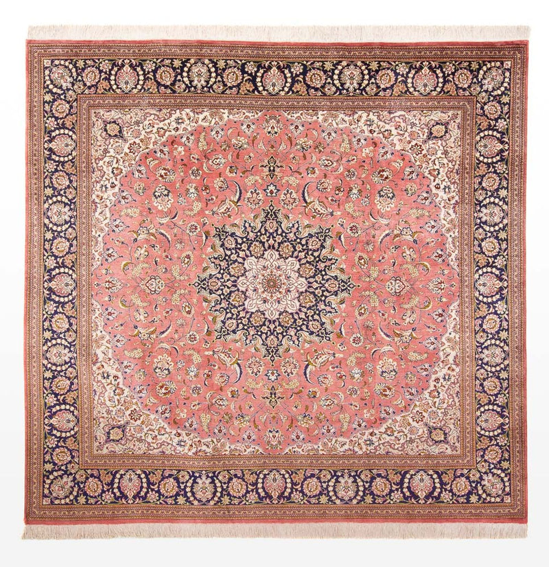 Seidenteppich - Ghom Seide - Premium quadratisch  - 247 x 247 cm - hellrot