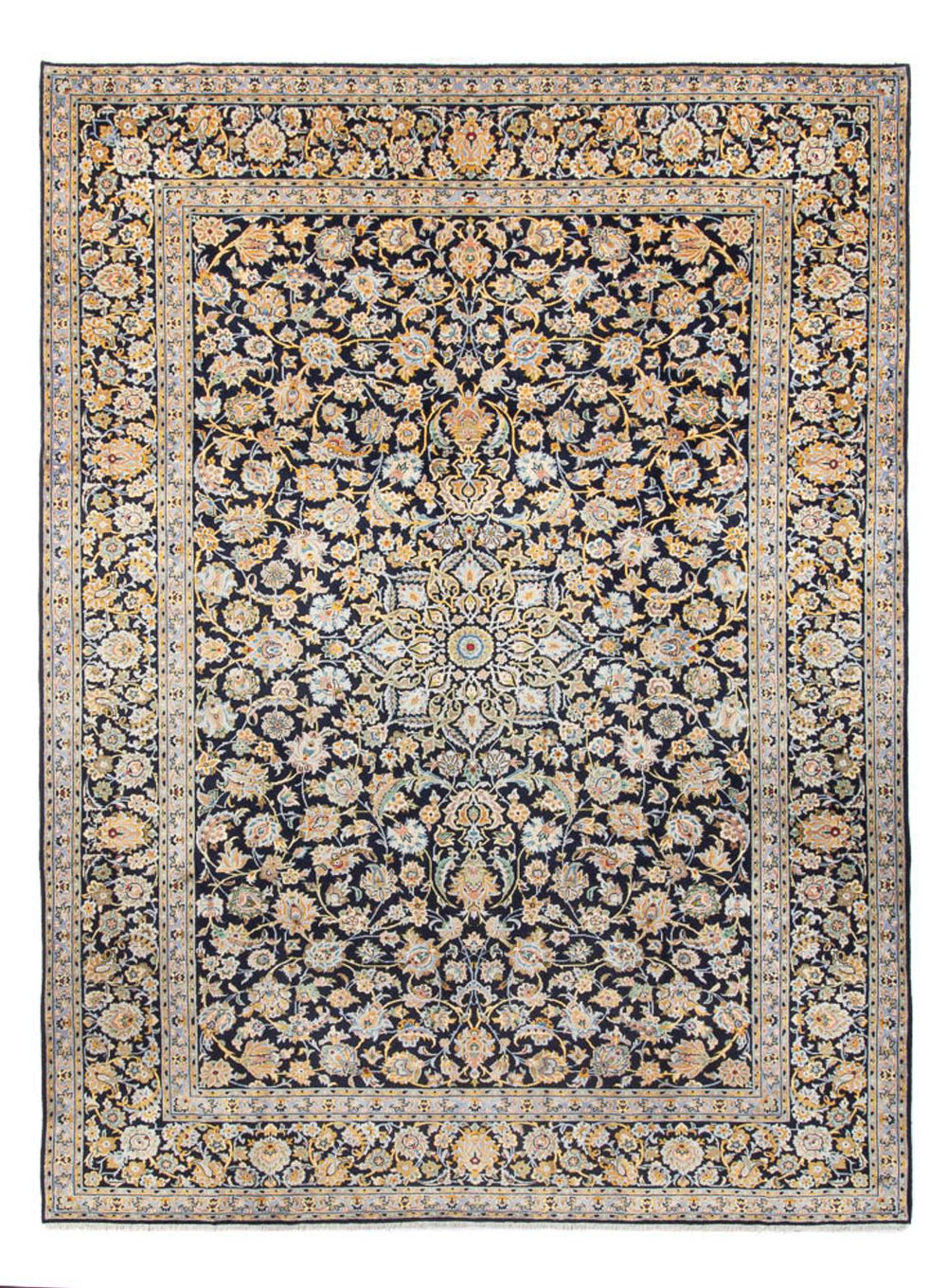 Perserteppich - Keshan - 408 x 292 cm - dunkelblau