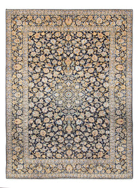 Tapis persan - Keshan - 408 x 292 cm - bleu foncé