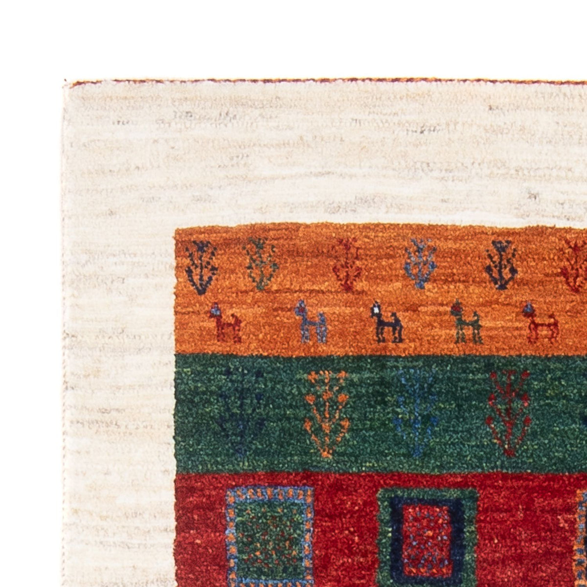 Gabbeh Teppich - Loribaft Perser - 129 x 83 cm - mehrfarbig