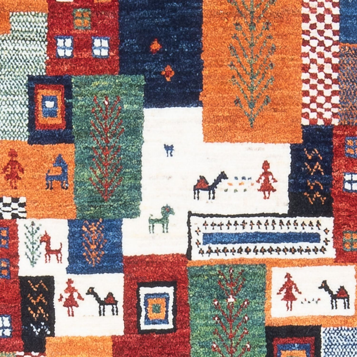 Gabbeh Teppich - Loribaft Perser - 126 x 83 cm - mehrfarbig